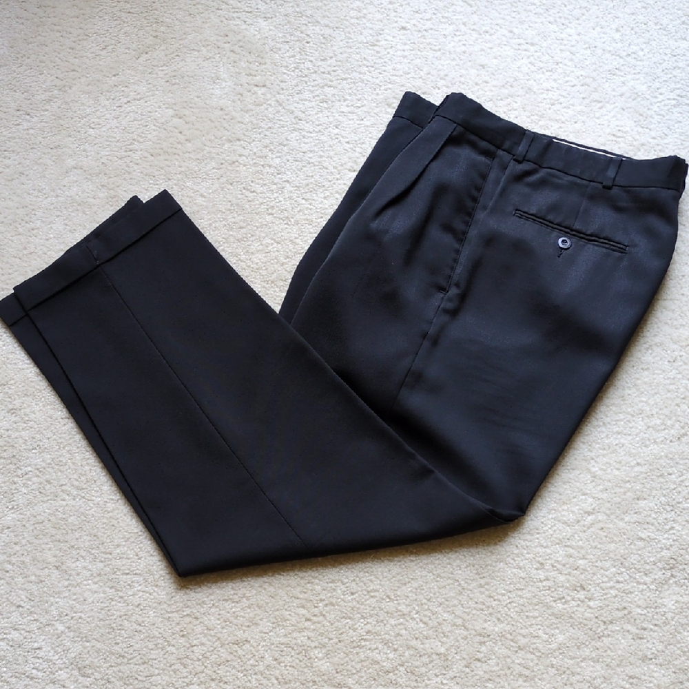 Black Dress Pants with Crisp Pleats